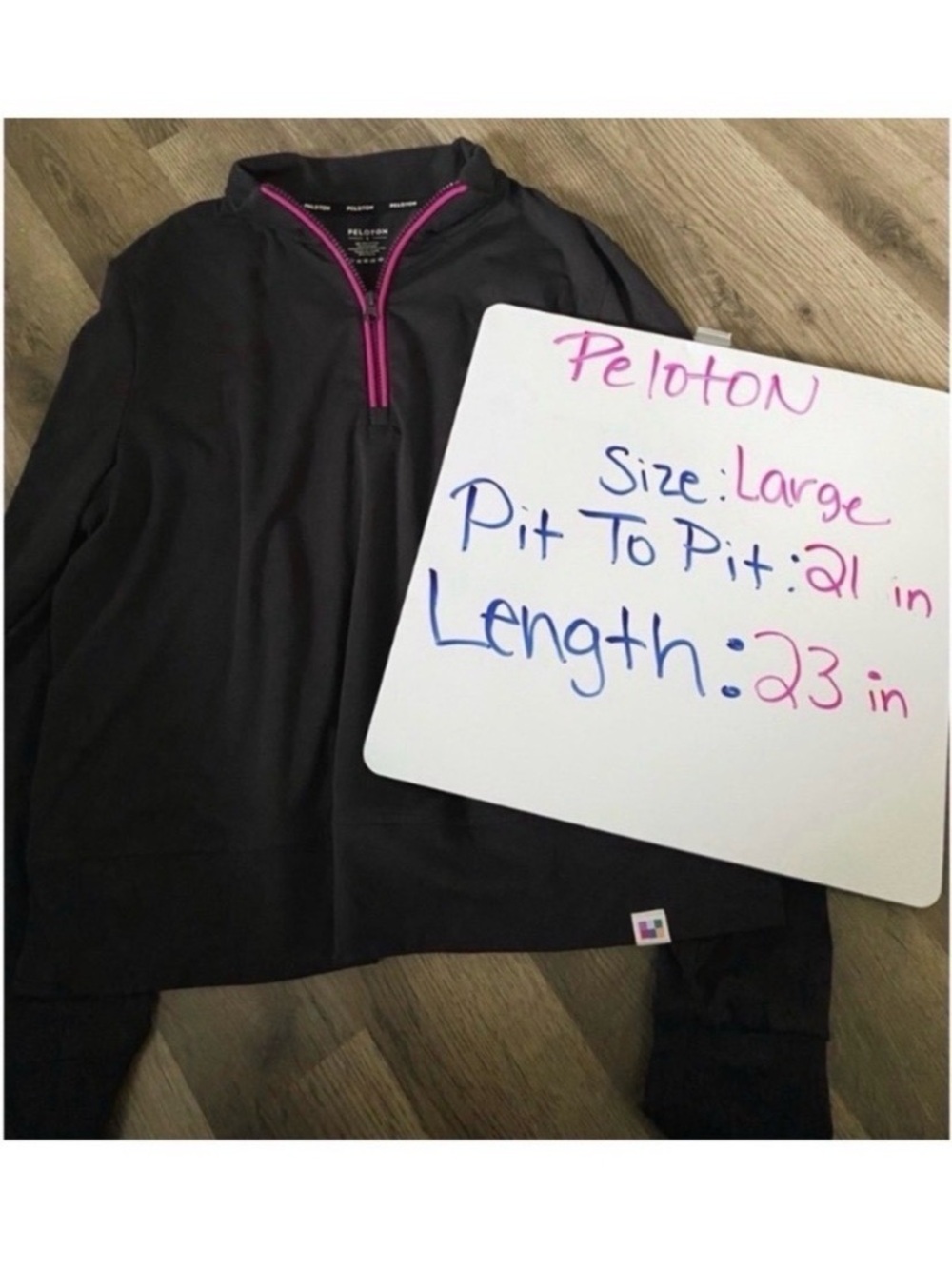 PELOTON Grey Quarter Zip Athletic Sweatshirt Size Large - Picture 8 of 9